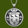 Rooney Irish Coat Of Arms Claddagh Round Pewter Family Crest Pendant