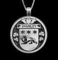 Shanley Irish Coat Of Arms Claddagh Round Silver Family Crest Pendant