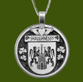 Shaughnessy Irish Coat Of Arms Claddagh Round Pewter Family Crest Pendant