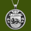 OToole Irish Coat Of Arms Claddagh Round Pewter Family Crest Pendant