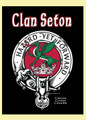 Seton Clan Badge Clan Crest Adult Mens Black Cotton T-Shirt