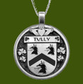 Tully Irish Coat Of Arms Claddagh Round Pewter Family Crest Pendant