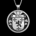 Wall Irish Coat Of Arms Claddagh Round Silver Family Crest Pendant