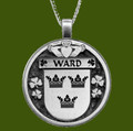 Ward Irish Coat Of Arms Claddagh Round Pewter Family Crest Pendant