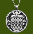 Wilcox Irish Coat Of Arms Claddagh Round Pewter Family Crest Pendant