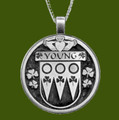 Young Irish Coat Of Arms Claddagh Round Pewter Family Crest Pendant