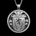 Dempsey Irish Coat Of Arms Claddagh Round Silver Family Crest Pendant