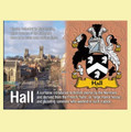 Hall Coat of Arms English Family Name Fridge Magnets Set of 10