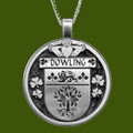 Dowling Irish Coat Of Arms Claddagh Round Pewter Family Crest Pendant