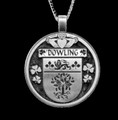 Dowling Irish Coat Of Arms Claddagh Round Silver Family Crest Pendant