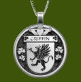 Griffin Irish Coat Of Arms Claddagh Round Pewter Family Crest Pendant