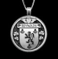 Reynolds Irish Coat Of Arms Claddagh Round Silver Family Crest Pendant