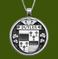 Butler Irish Coat Of Arms Claddagh Round Pewter Family Crest Pendant