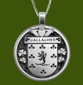 Gallagher Irish Coat Of Arms Claddagh Round Pewter Family Crest Pendant