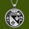 Shea Irish Coat Of Arms Claddagh Round Pewter Family Crest Pendant
