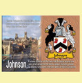 Johnson Coat of Arms English Family Name Fridge Magnets Set of 10