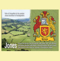 Jones Coat of Arms English Family Name Fridge Magnets Set of 10