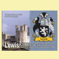 Lewis Coat of Arms English Family Name Fridge Magnets Set of 10