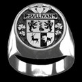 Sullivan Irish Coat Of Arms Family Crest Mens Sterling Silver Ring