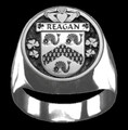 Reagan Irish Coat Of Arms Family Crest Mens Sterling Silver Ring