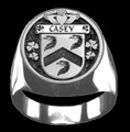 Casey Irish Coat Of Arms Family Crest Mens Sterling Silver Ring