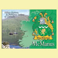 McManus Coat of Arms Irish Family Name Fridge Magnets Set of 10