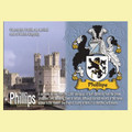 Phillips Coat of Arms English Family Name Fridge Magnets Set of 10