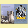 Powell Coat of Arms English Family Name Fridge Magnets Set of 10