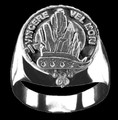 MacNeil Clan Badge Mens Clan Crest Sterling Silver Ring