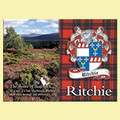 Ritchie Coat of Arms Scottish Family Name Fridge Magnets Set of 10