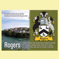 Rogers Coat of Arms English Family Name Fridge Magnets Set of 10
