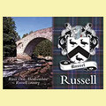 Russell Coat of Arms Scottish Family Name Fridge Magnets Set of 10