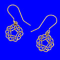 Celtic Pentagon Open Knotwork Sheppard Hook Bronze Earrings