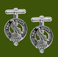 Clelland Clan Badge Stylish Pewter Clan Crest Cufflinks