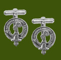 Dennistoun Clan Badge Stylish Pewter Clan Crest Cufflinks