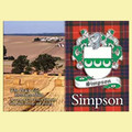 Simpson Coat of Arms Scottish Family Name Fridge Magnets Set of 10
