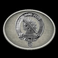 Marr Clan Badge Oval Antiqued Mens Sterling Silver Belt Buckle