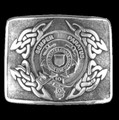 United States Coast Guard Badge Interlace Mens Sterling Silver Kilt Belt Buckle