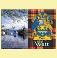 Watt  Coat of Arms Scottish Family Name Fridge Magnets Set of 10