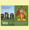 Webb Coat of Arms English Family Name Fridge Magnets Set of 10
