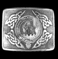 Mowat Clan Badge Interlace Mens Sterling Silver Kilt Belt Buckle