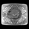 Paterson Clan Badge Interlace Mens Sterling Silver Kilt Belt Buckle