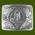 Preston Clan Badge Interlace Mens Stylish Pewter Kilt Belt Buckle