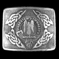 Preston Clan Badge Interlace Mens Sterling Silver Kilt Belt Buckle