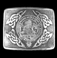 Inglis Clan Badge Interlace Mens Sterling Silver Kilt Belt Buckle