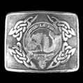 Kennedy Clan Badge Interlace Mens Sterling Silver Kilt Belt Buckle