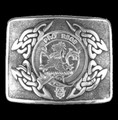 MacFie Clan Badge Interlace Mens Sterling Silver Kilt Belt Buckle