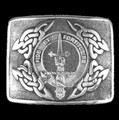 Shaw Clan Badge Interlace Mens Sterling Silver Kilt Belt Buckle