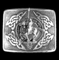 Thompson Clan Badge Interlace Mens Sterling Silver Kilt Belt Buckle