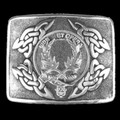 MacArthur Clan Badge Interlace Mens Sterling Silver Kilt Belt Buckle